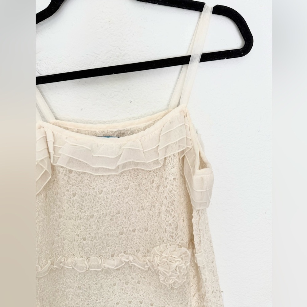 Johnny Was Vintage Lace Crochet Ruffle Coquette Romantic Y2K 90s Coastal Dress - Picture 6 of 8